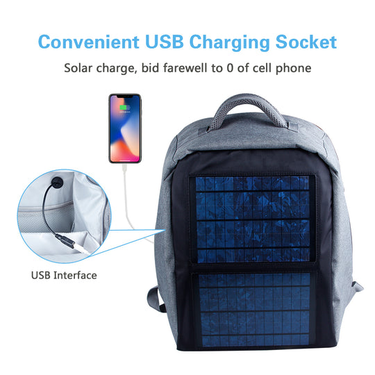 Moolsun 12 Watt 5 Volt Solar Backpack Charger with USB Output