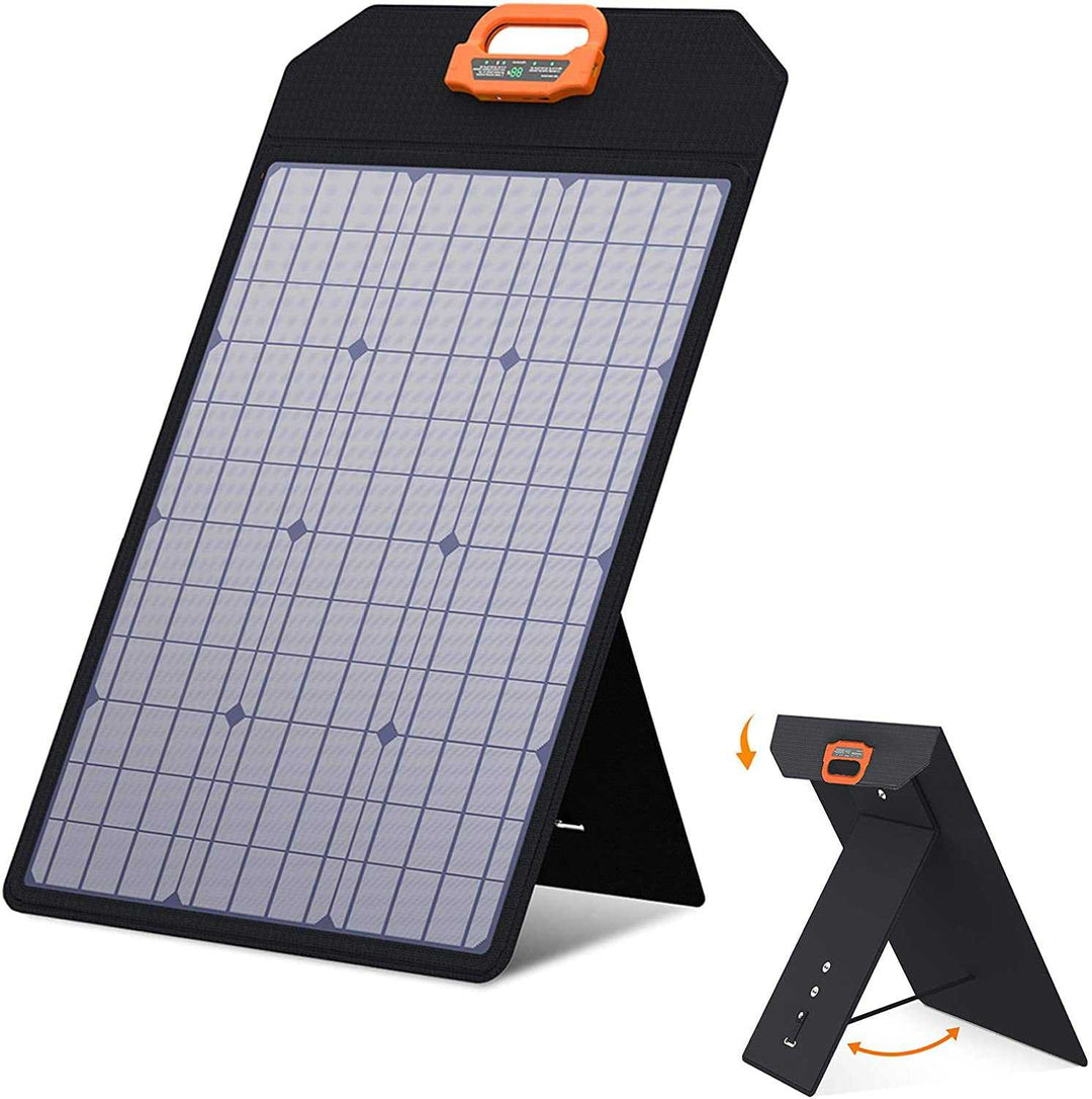50W Portable Solar Panels Battery Charger, Support 2-4 Parallel to Increase Power (200w Max), IP65 Waterproof for Camping RV