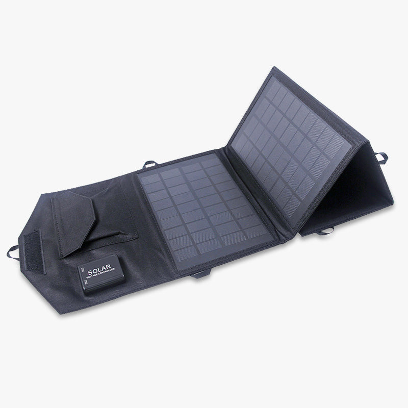 Moolsun Portable 14W Foldable Solar Panel Charger Waterproof with 2 USB (5V 2A&2.5A) output For Outdoor Camping RVs phone laptop Camera power bank