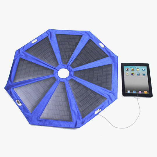 Moolsun 24 Watt USB Ports & DC (5V/9V/12V 2A max) Foldable Solar Umbrella