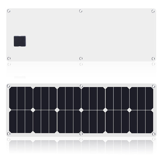 Moolsun Flexible Solar Panel 40 Watt 18 Volt Semi-Flexible Bendable Mono Off-Grid Charger for Marine RV Cabin Van Car Uneven Surfaces