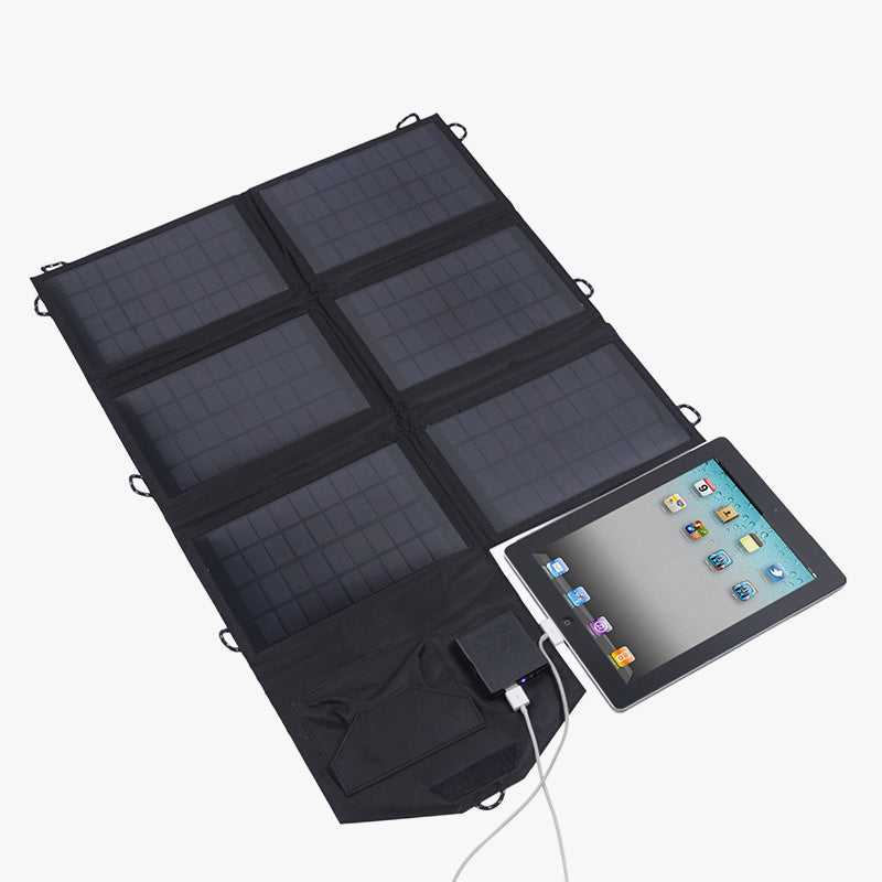 Moolsun Portable 21W USB & DC Ports Foldable Solar Panel Charger Waterproof For Outdoor Camping phone laptop Camera power bank