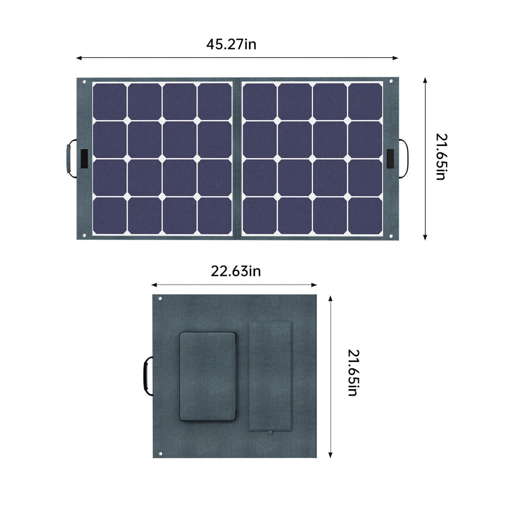 Moolsun 100W 18V Folding Solar Panel Charger With MC4 Connect for Power Station, Highly Efficient Solar Charger For Outdoor Camping