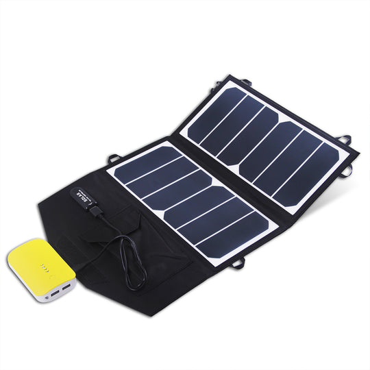 Moolsun Portable 13W 5V Foldable Solar Panel Charger Waterproof with USB output For Outdoor Camping RVs phone Camera power bank