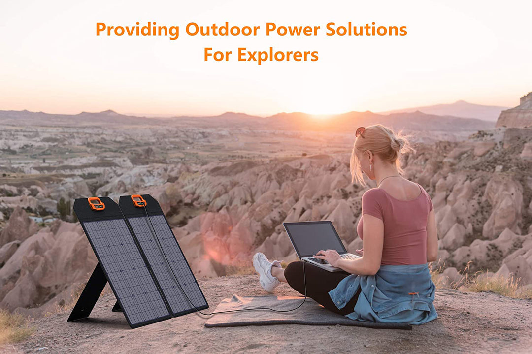 50W Portable Solar Panels Battery Charger, Support 2-4 Parallel to Increase Power (200w Max), IP65 Waterproof for Camping RV