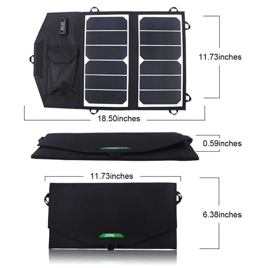 Moolsun Portable 13W 5V Foldable Solar Panel Charger Waterproof with USB output For Outdoor Camping RVs phone Camera power bank