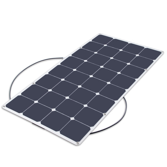 Moolsun Flexible Solar Panel 100 Watt 16 Volt Monocrystalline Semi-Flexible Bendable Mono Off-Grid Charger for Marine RV Cabin Van Car Uneven Surfaces