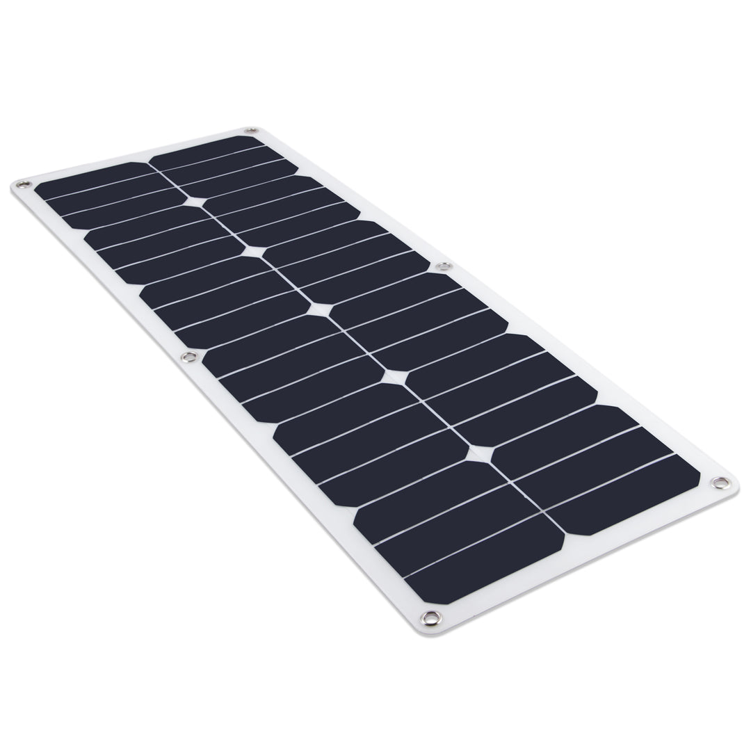 Moolsun Flexible Solar Panel 40 Watt 18 Volt Semi-Flexible Bendable Mono Off-Grid Charger for Marine RV Cabin Van Car Uneven Surfaces