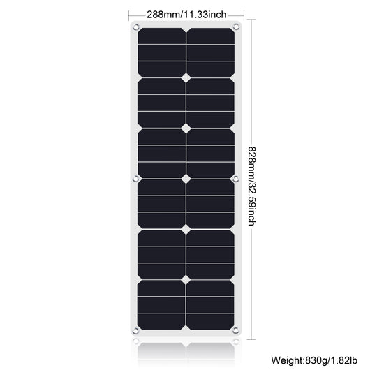 Moolsun Flexible Solar Panel 40 Watt 18 Volt Semi-Flexible Bendable Mono Off-Grid Charger for Marine RV Cabin Van Car Uneven Surfaces